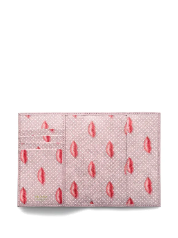 Prada Saffiano Leather Passport Holder | Pink | FARFETCH