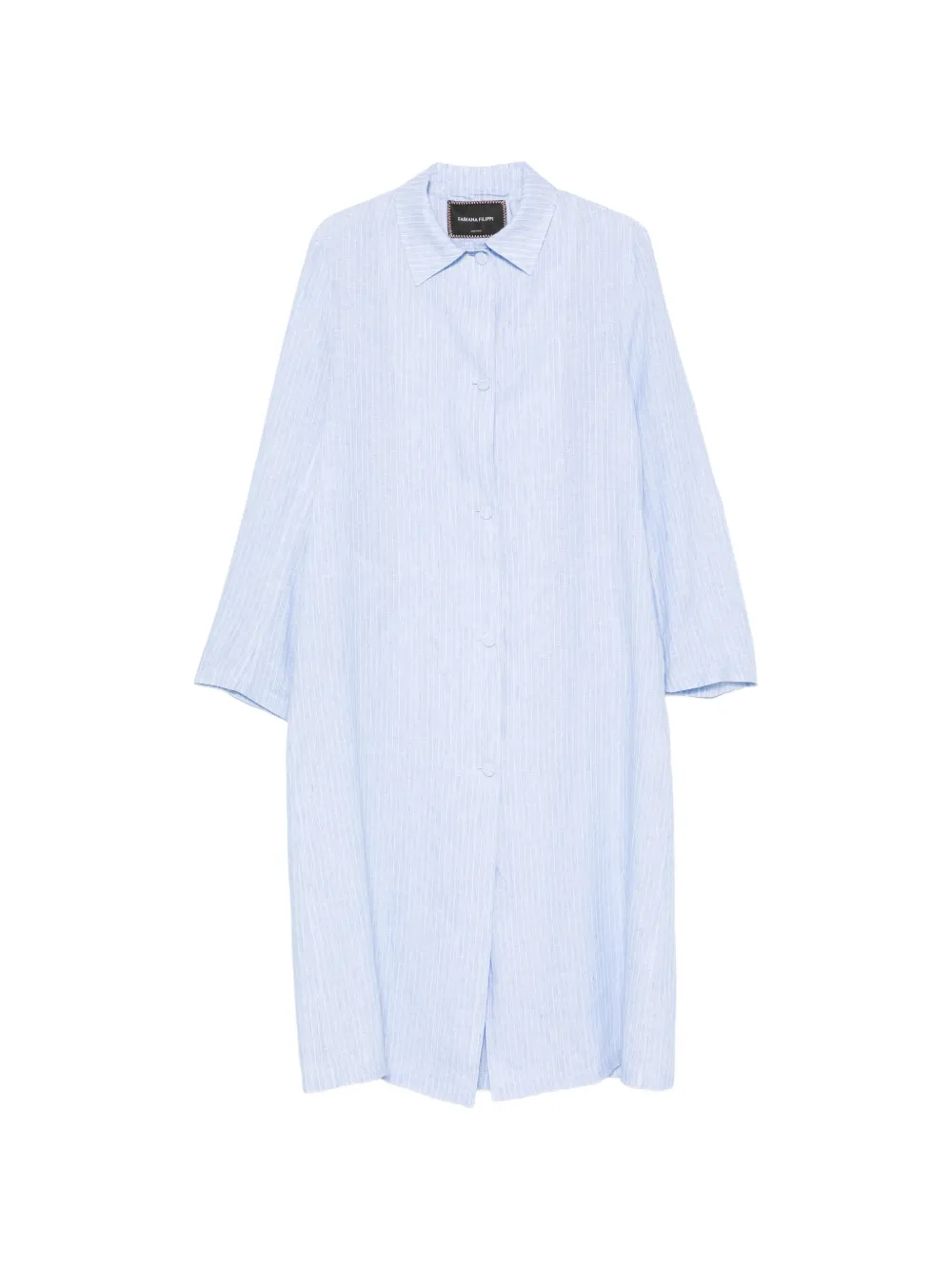 Fabiana Filippi striped linen shirt midi dress - Blu