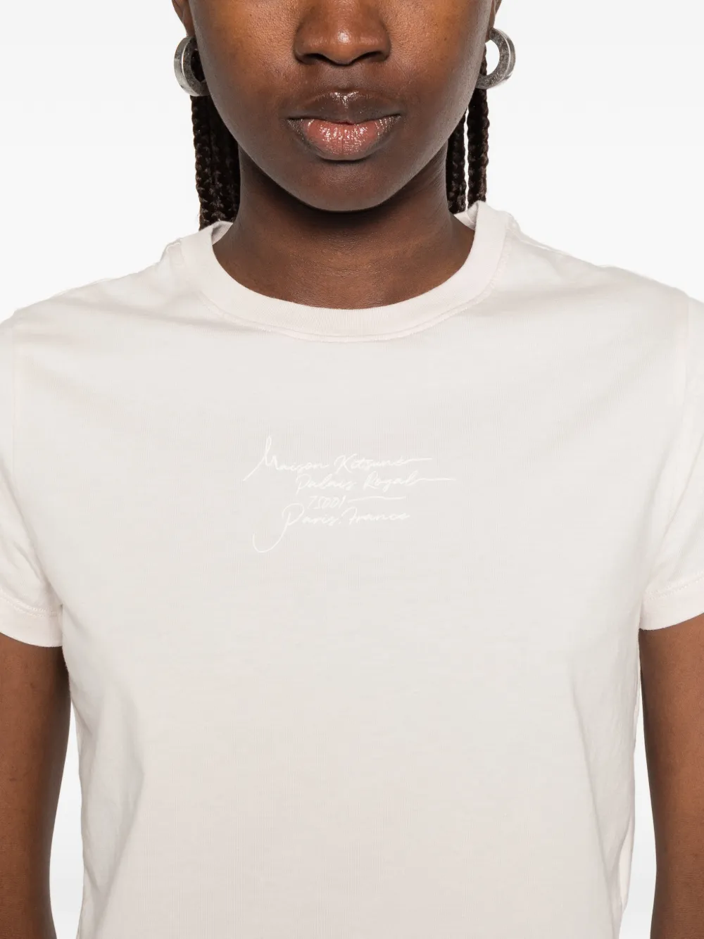 Maison Kitsuné Palais Royal T-shirt met logoprint Beige