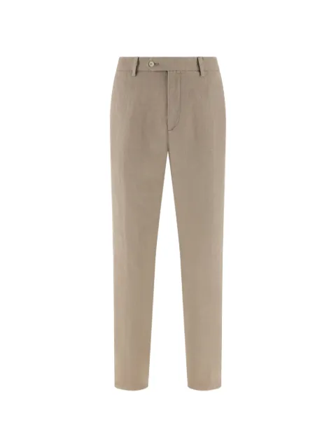 Boggi Milano stitched pockets linen trousers