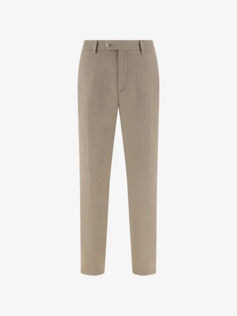 Boggi Milano stitched pockets linen trousers