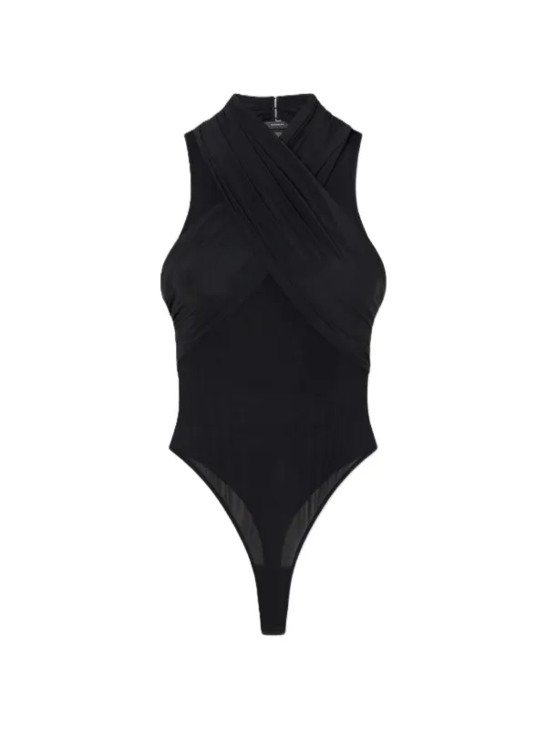 WARDROBE.NYC Translucent Tank Bodysuit in Black