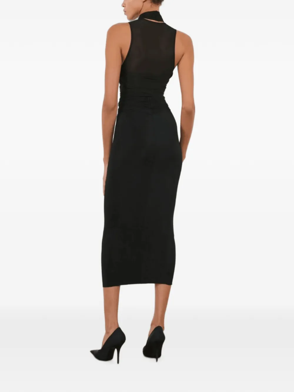 WARDROBE.NYC Midi-rok met ruches Zwart
