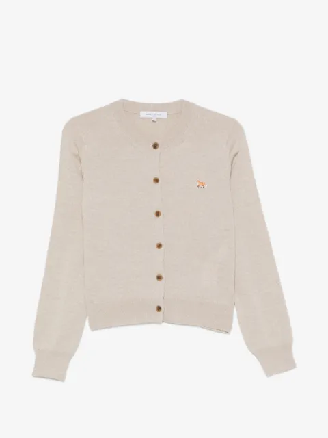 Maison Kitsuné buttoned Fox-patch cardigan