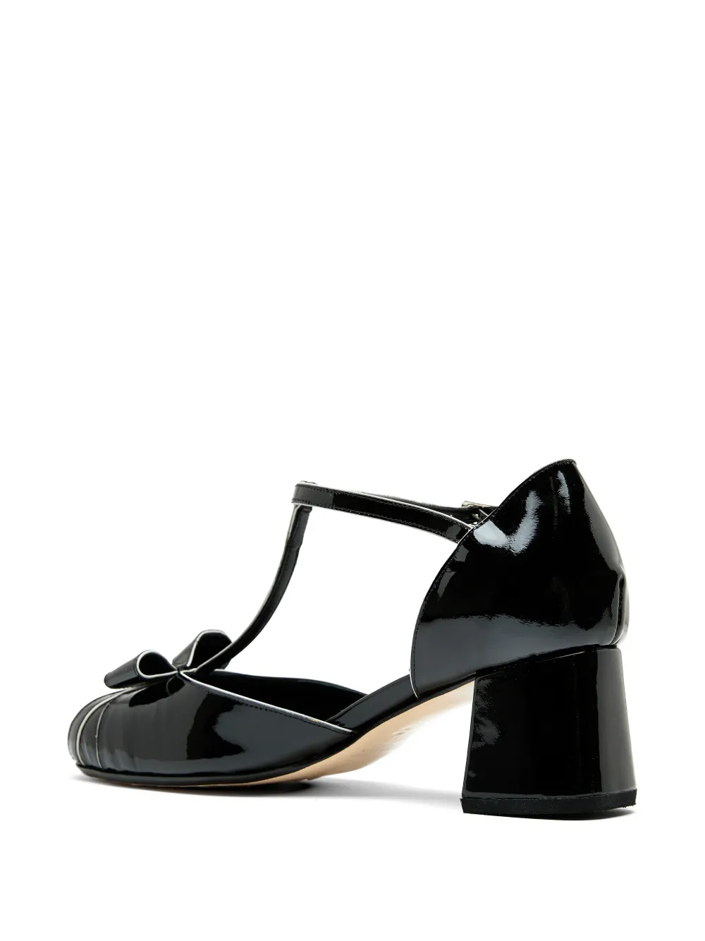 Sarah Chofakian Sintra Sol de Inverno bow t-strap leather sandals Zwart