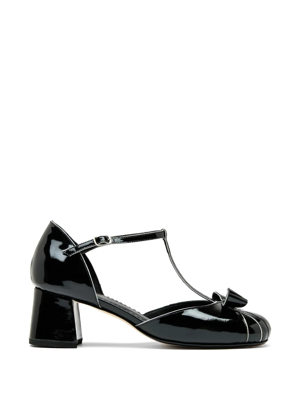 Sarah Chofakian Sintra Sol de Inverno bow t-strap leather sandals Zwart