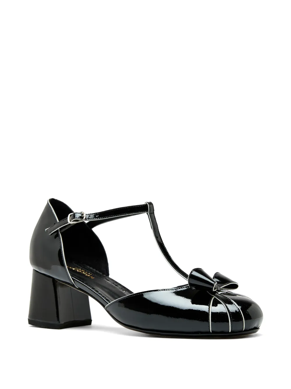Sarah Chofakian Sintra Sol de Inverno bow t-strap leather sandals Zwart