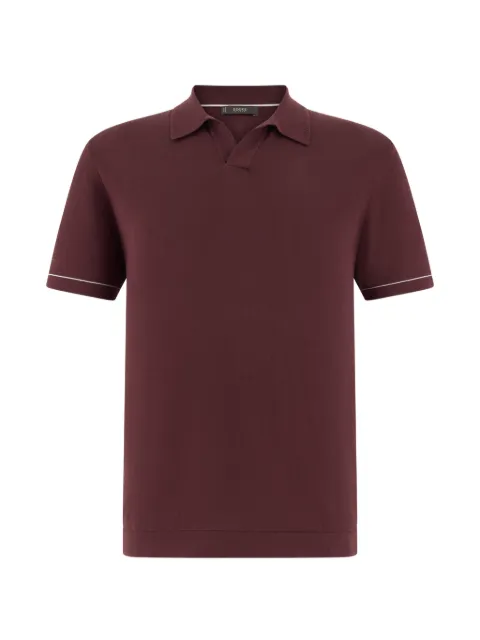 Boggi Milano contrasting crepe knit polo shirt