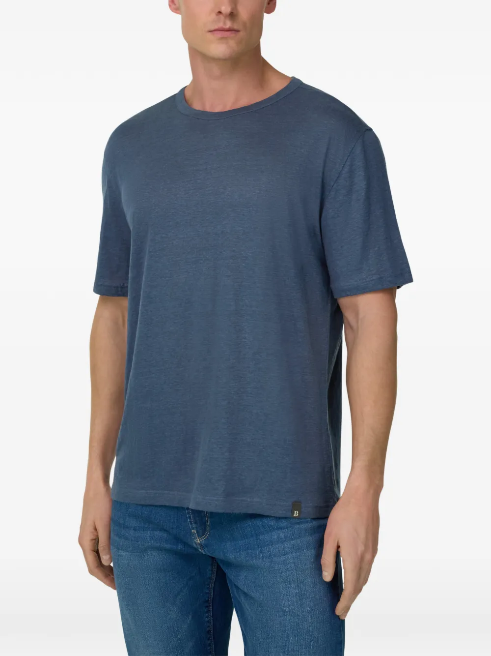 Boggi Milano Stretch jersey T-shirt Blauw