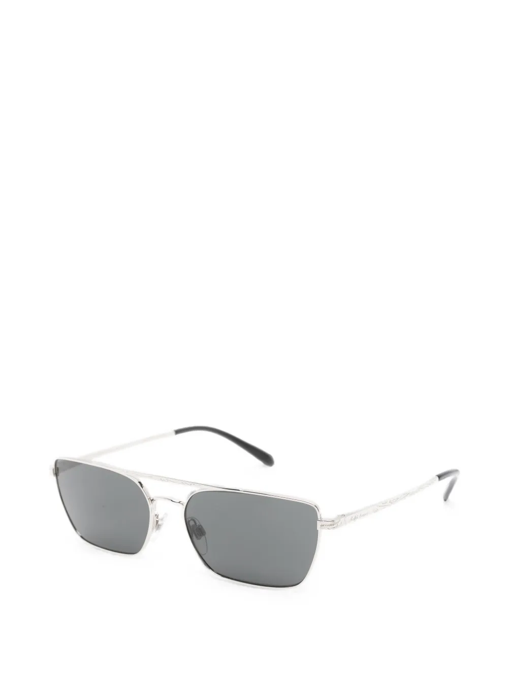 POLO RALPH LAUREN EYEWEAR Western zonnebril met rechthoekig montuur en gegraveerd detail Zilver
