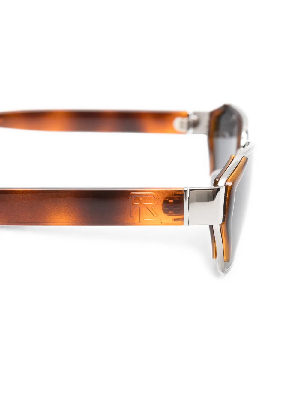 POLO RALPH LAUREN EYEWEAR Zonnebril met geometrisch montuur en schildpadschild-effect Zilver