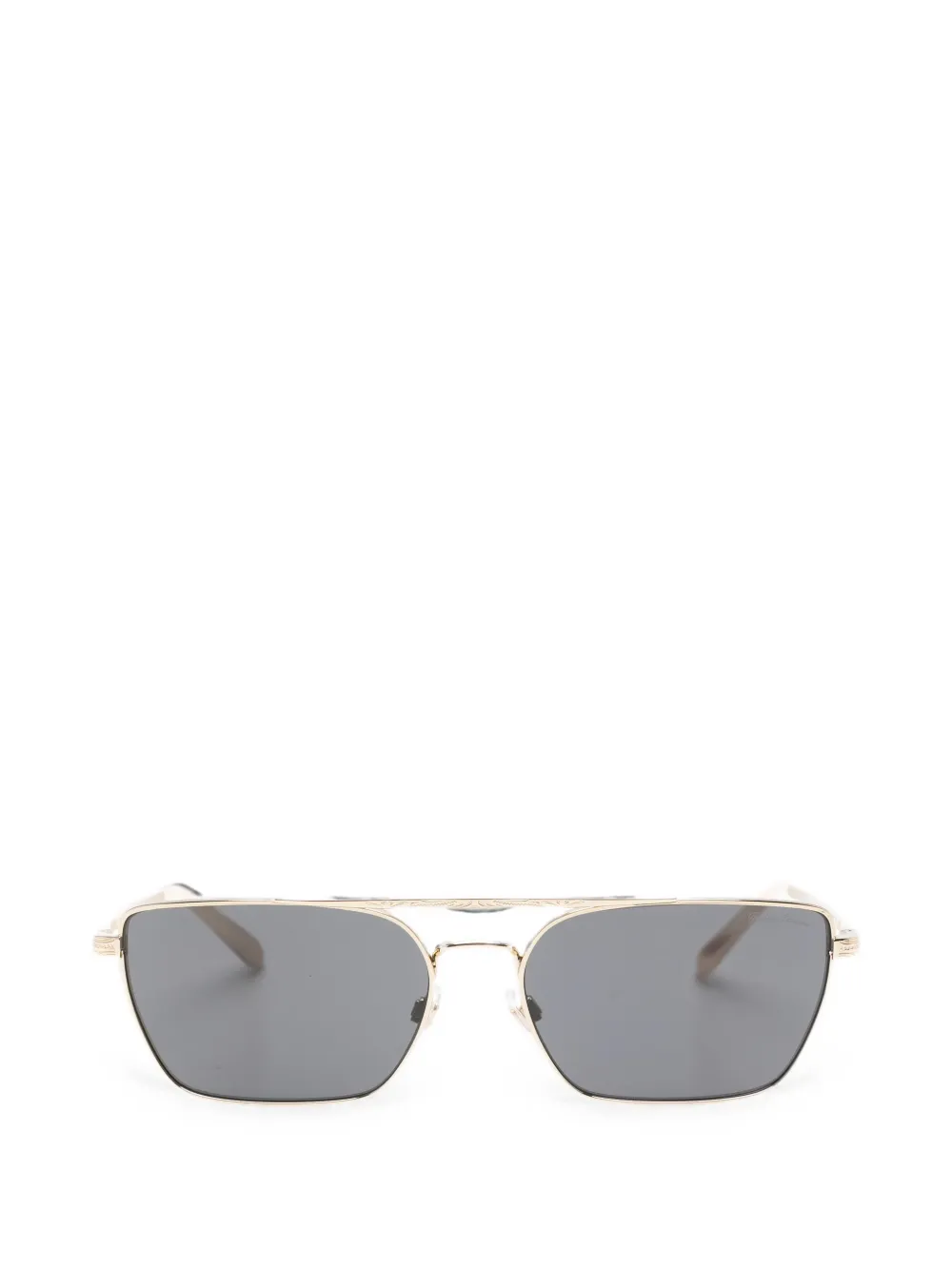 POLO RALPH LAUREN EYEWEAR double-bridge rectangle-frame sunglasses - Gold