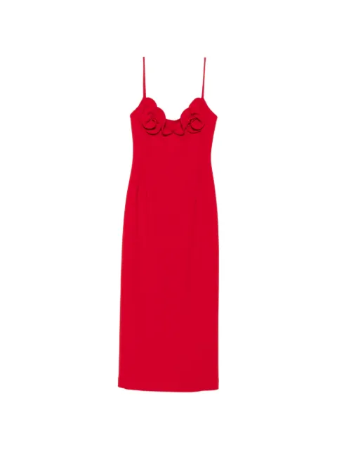 Magda Butrym vestido midi con tirantes finos y aplique floral