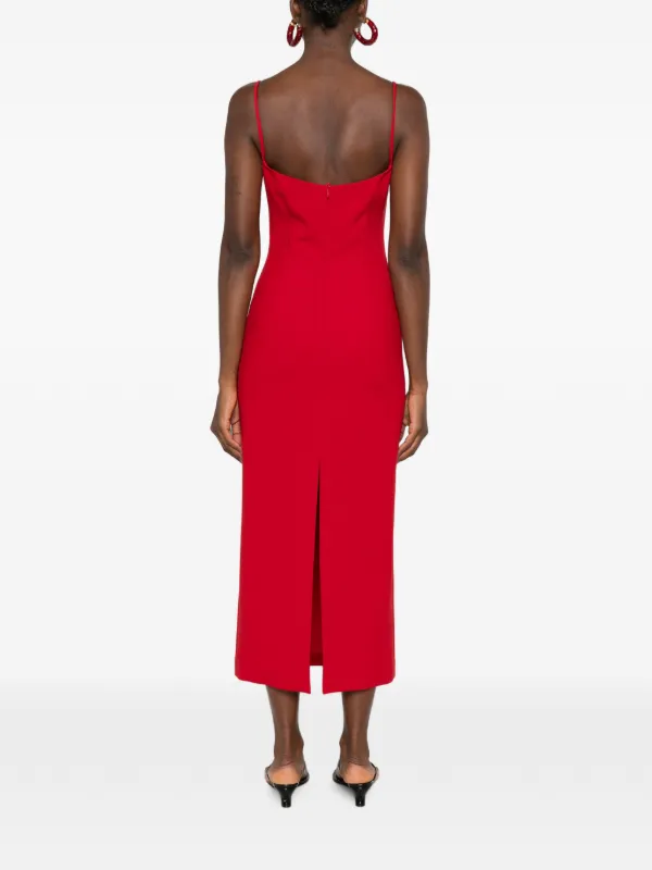 magda butrym red flower dress Off shoulder mini dress with floral hip detail in red