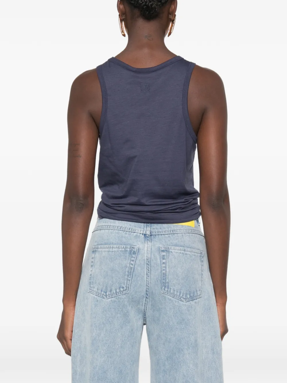 Magda Butrym Geknoopte marineblauwe tanktop