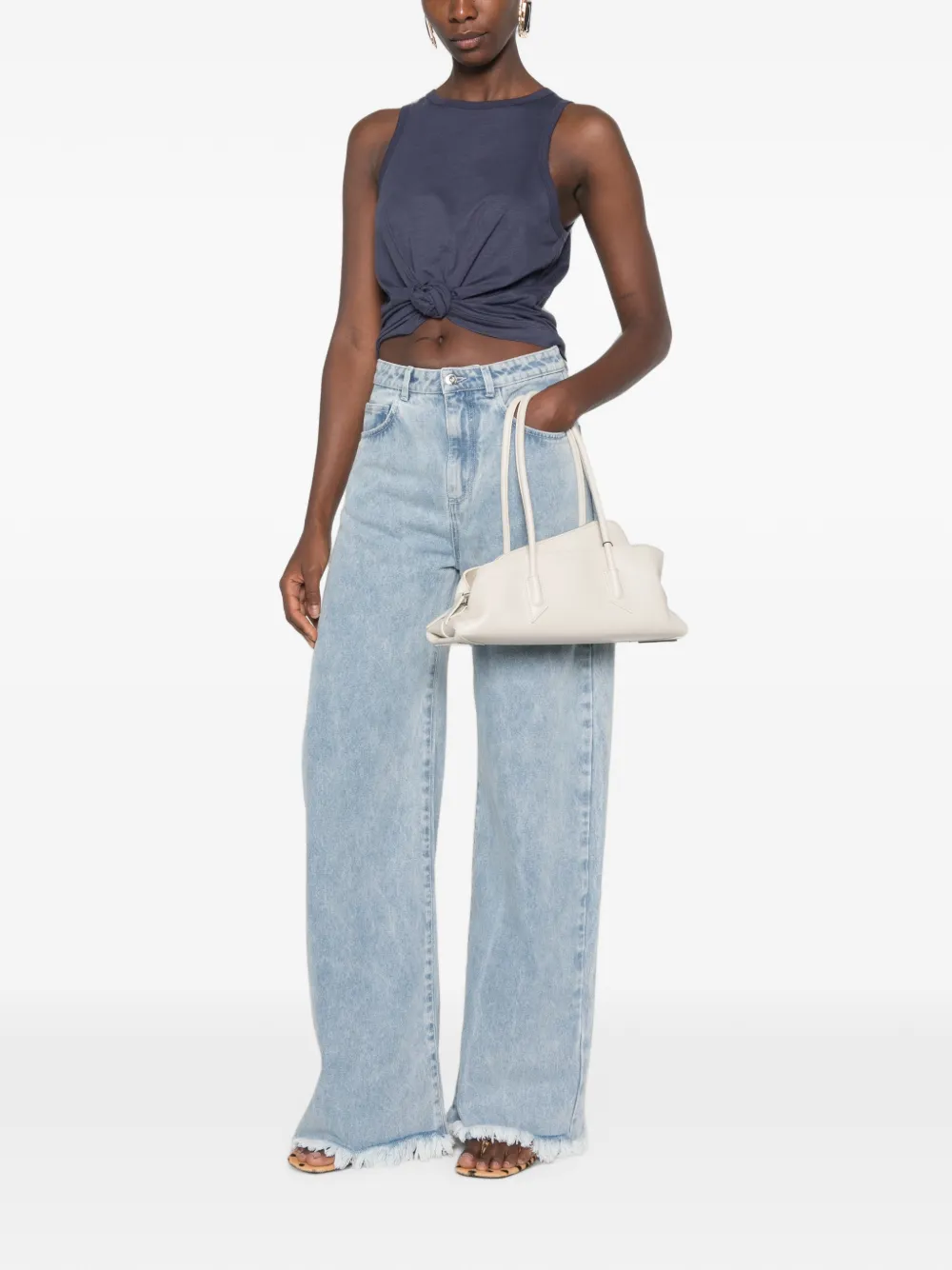 Magda Butrym Geknoopte marineblauwe tanktop