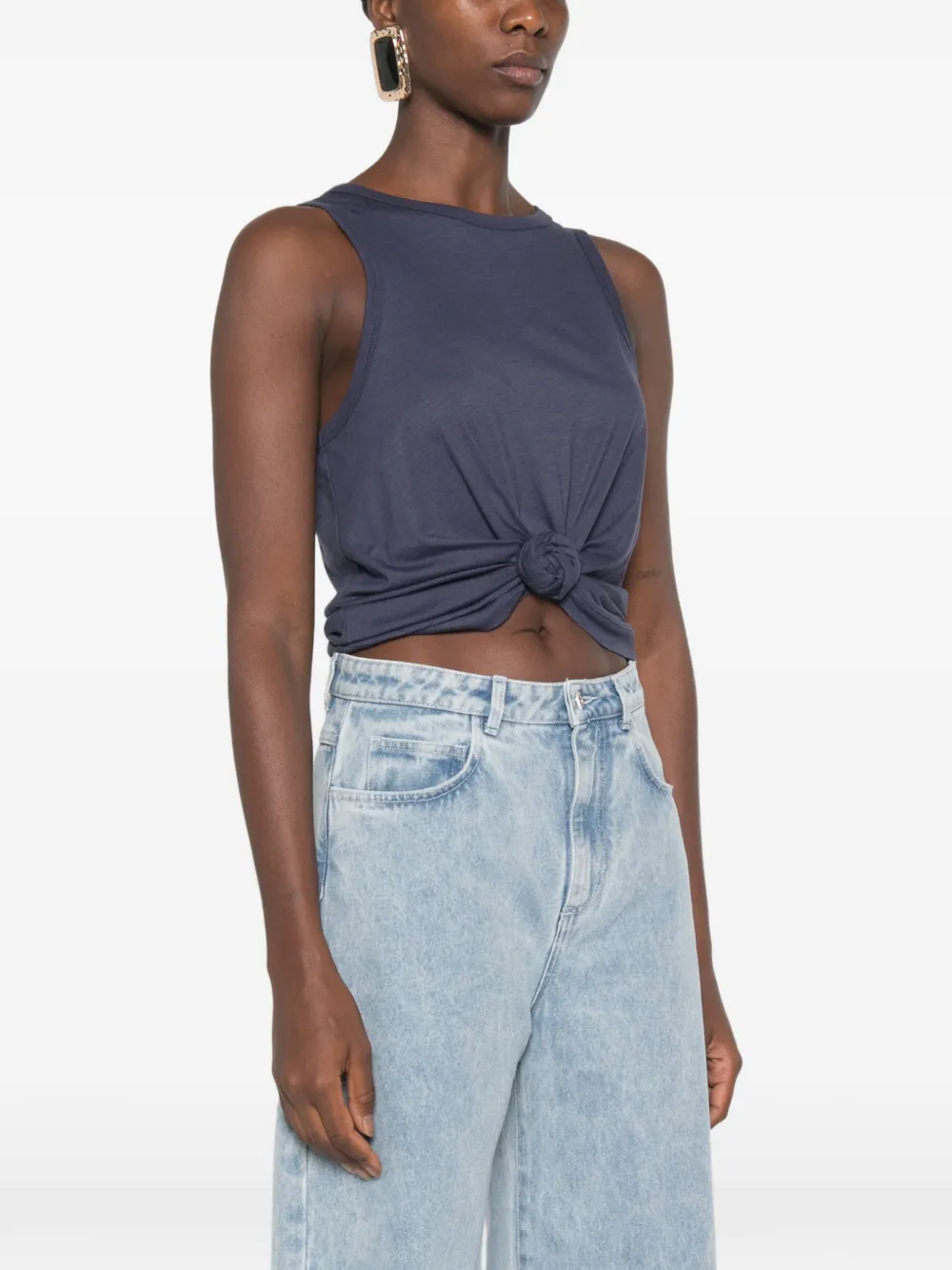 Magda Butrym Geknoopte marineblauwe tanktop
