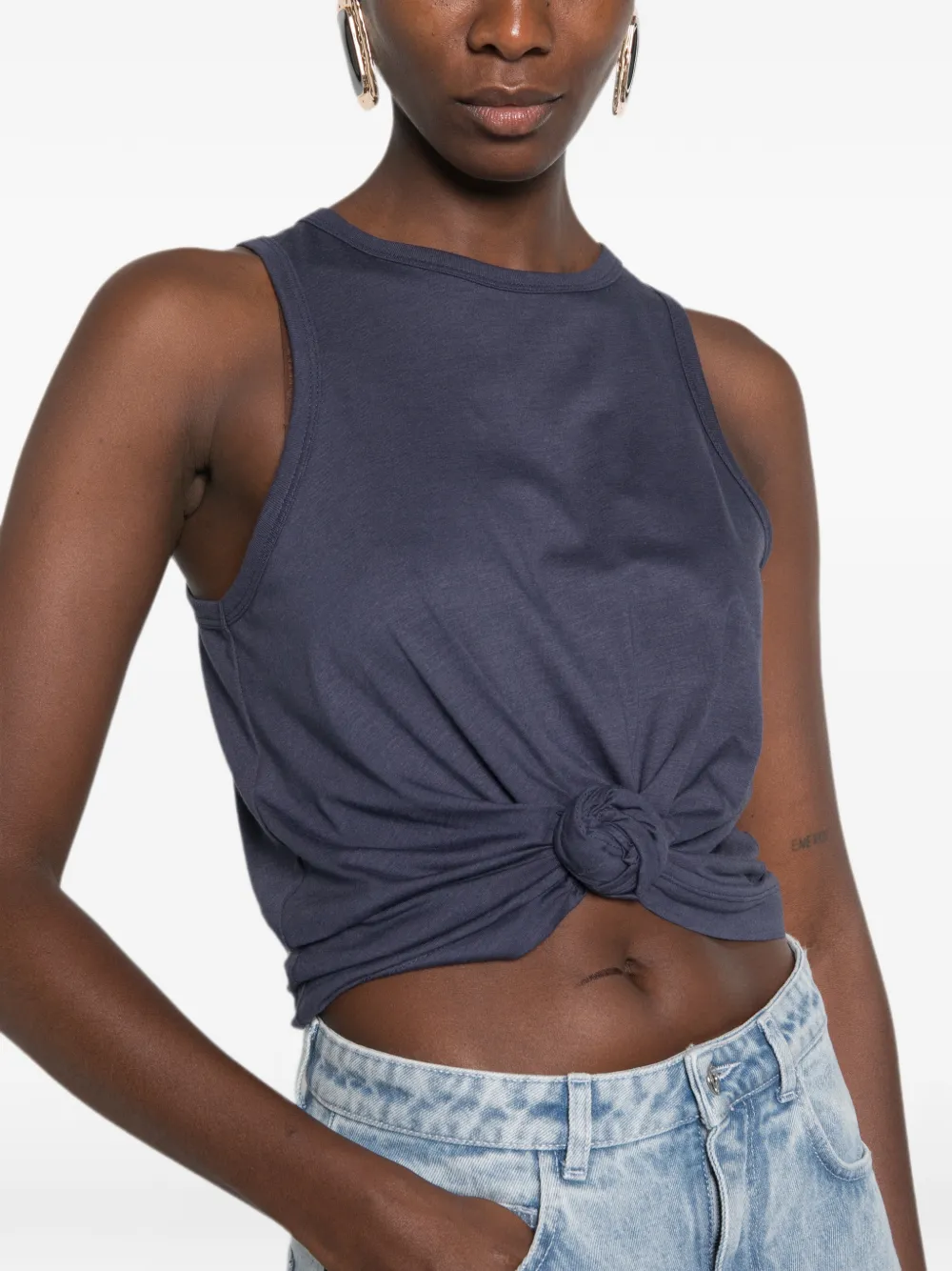 Magda Butrym Geknoopte marineblauwe tanktop