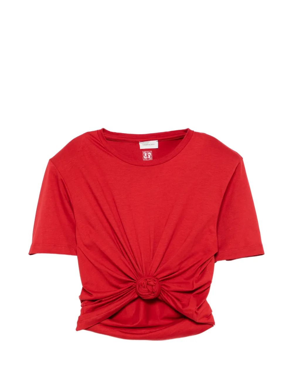 Magda Butrym rosette-detail cropped T-shirt - Rosso