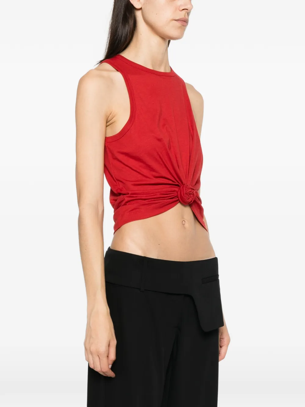 Magda Butrym Geribbelde tanktop met geknoopt detail Rood