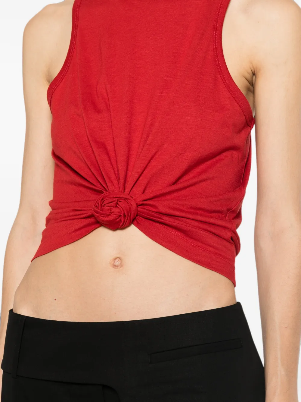 Magda Butrym Geribbelde tanktop met geknoopt detail Rood