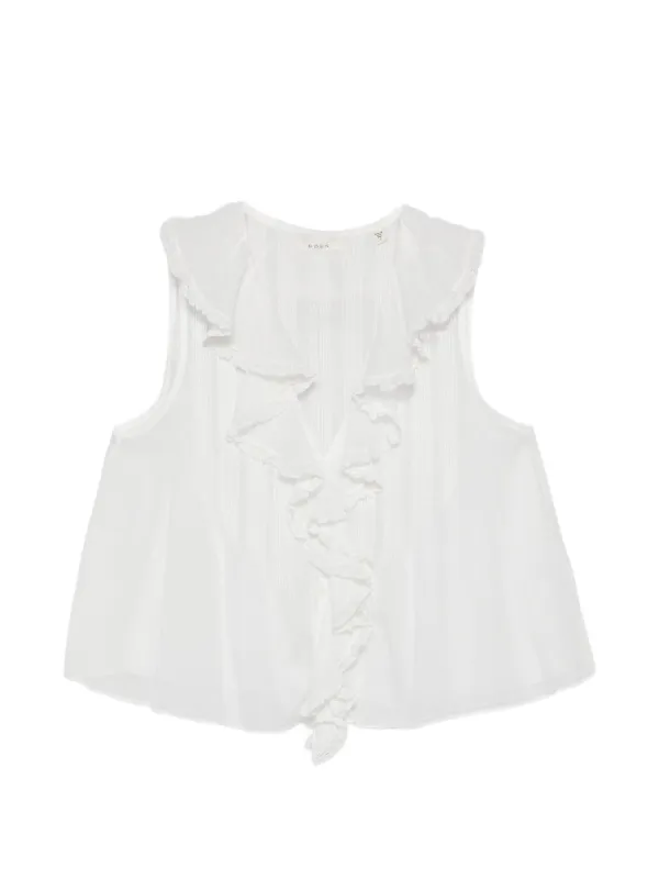 Dôen Hilda Ruffle-trimmed Top in White
