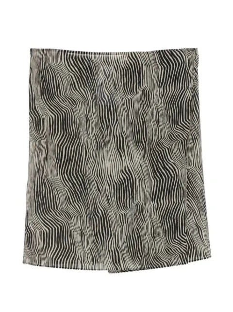 St. Agni Savannah zebra-pattern wrap mini skirt