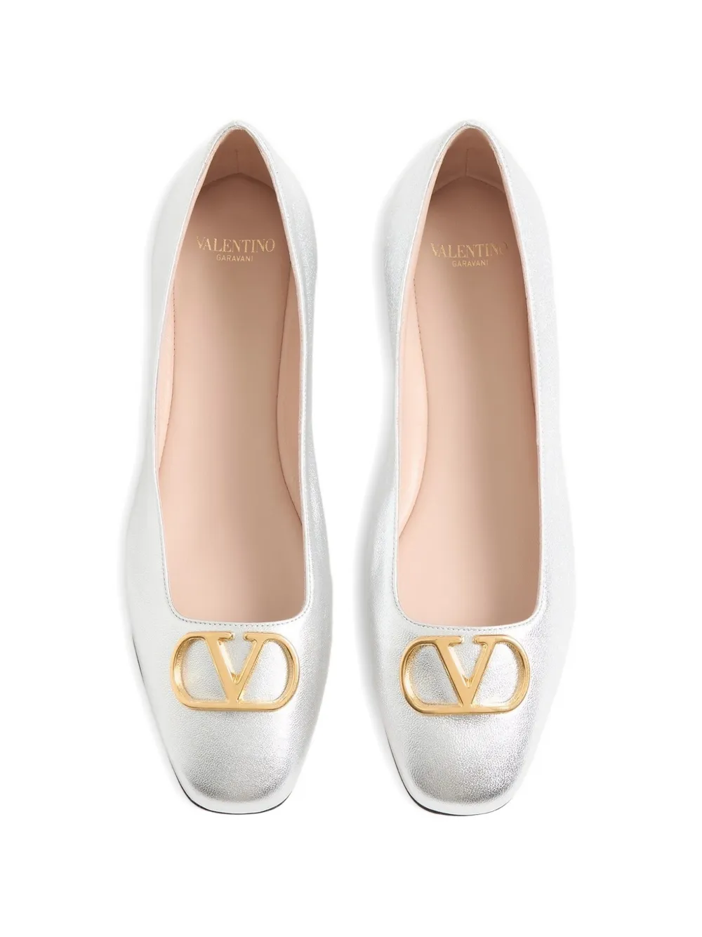 Valentino Garavani Ballerina's met logo Zilver