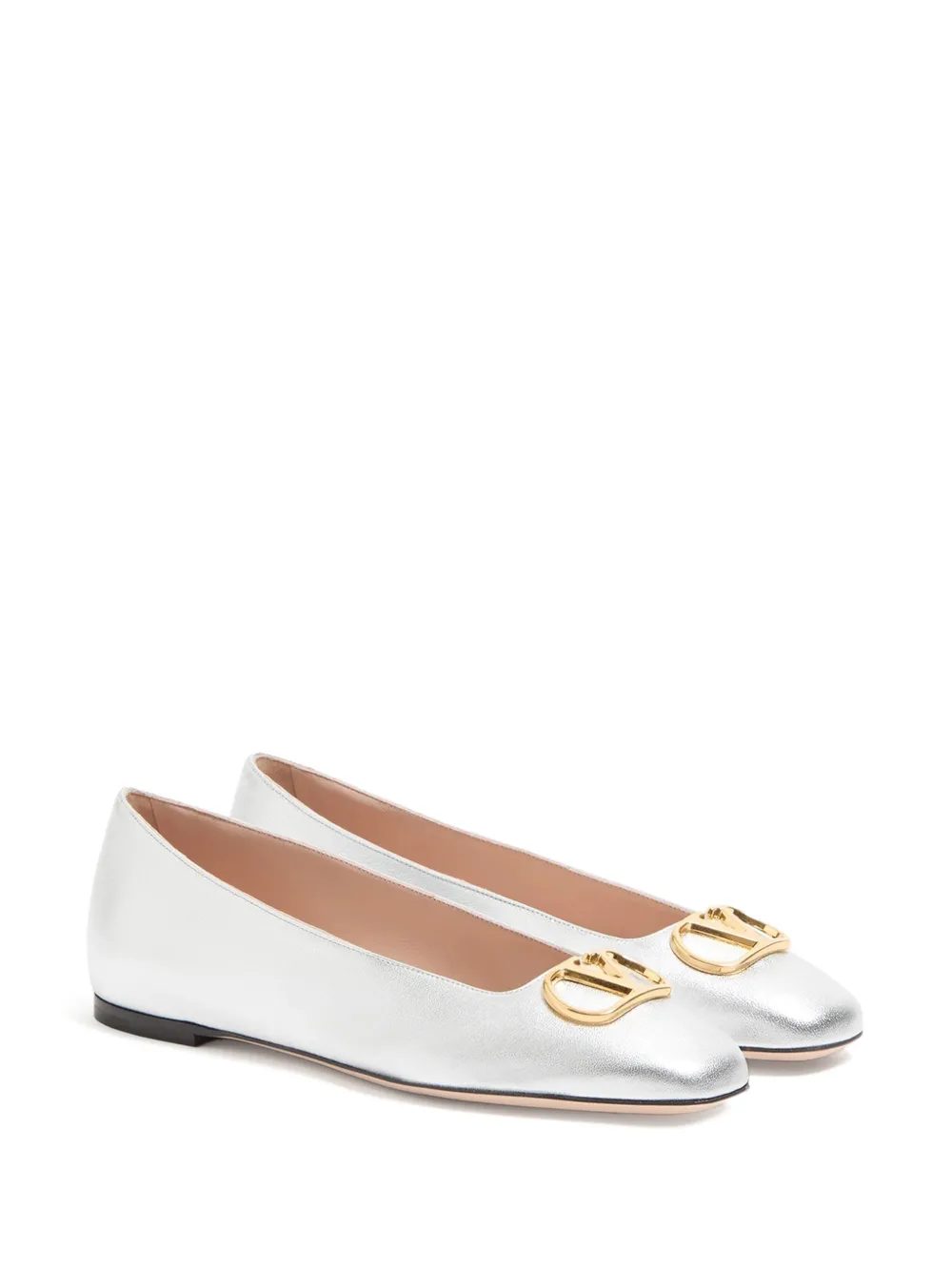 Valentino Garavani Ballerina's met logo Zilver