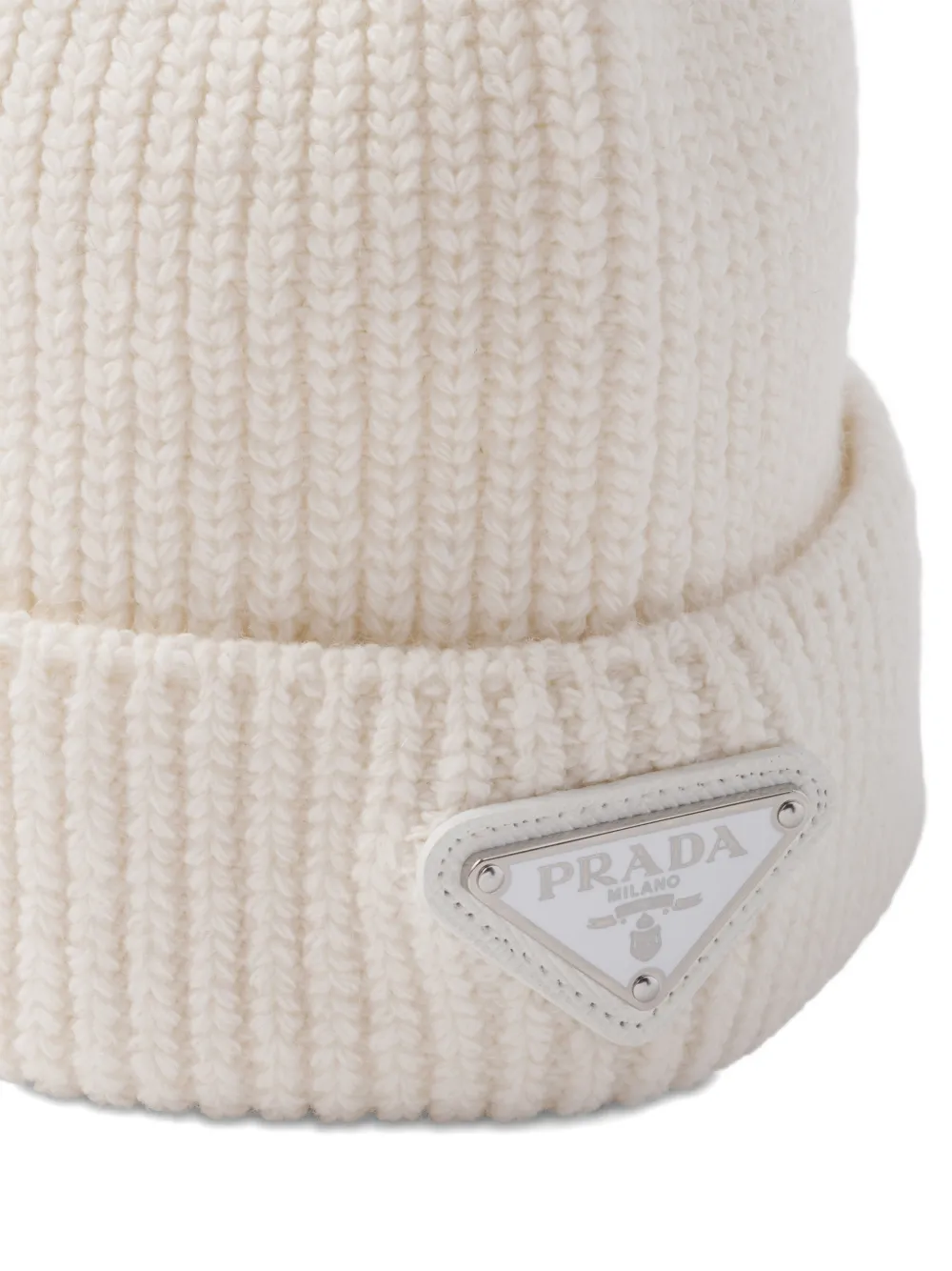  Prada Wool And Cashmere Beanie - White 