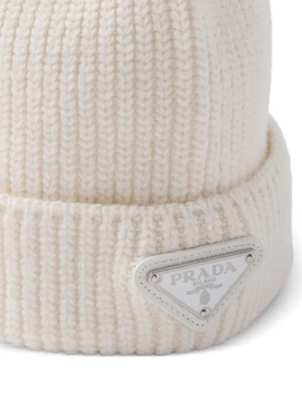 Prada Wool And Cashmere Beanie | White | FARFETCH display picture 3