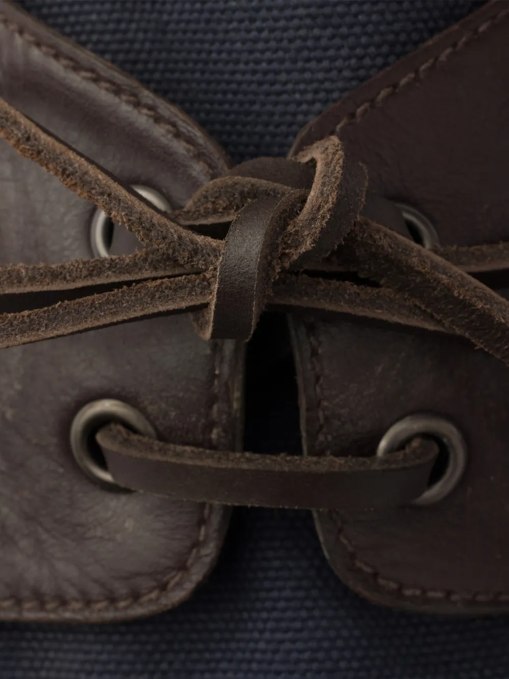 Prada Shuffle verouderde canvas en leren bootschoenen Blauw