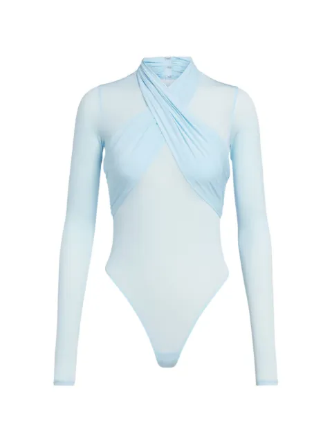 WARDROBE.NYC crossover-strap long-sleeve bodysuit