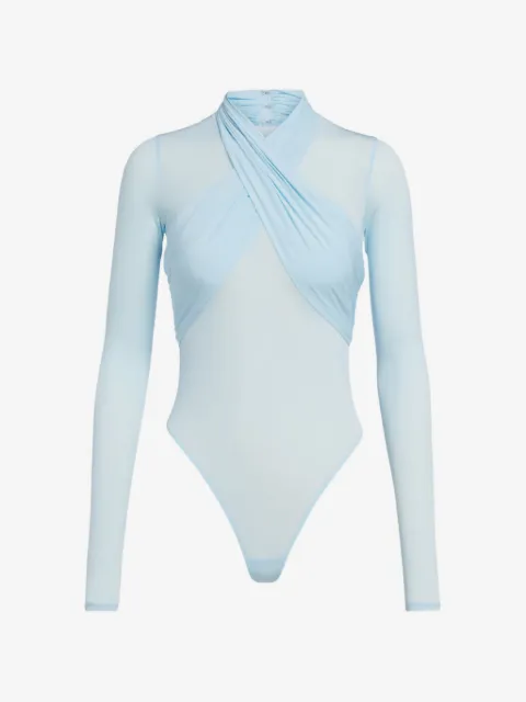 WARDROBE.NYC crossover-strap long-sleeve bodysuit