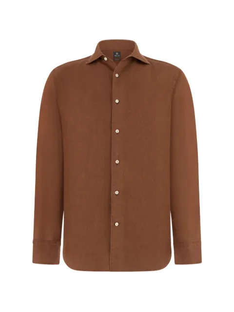 Boggi Milano skjorte i hør med bowlingkrave