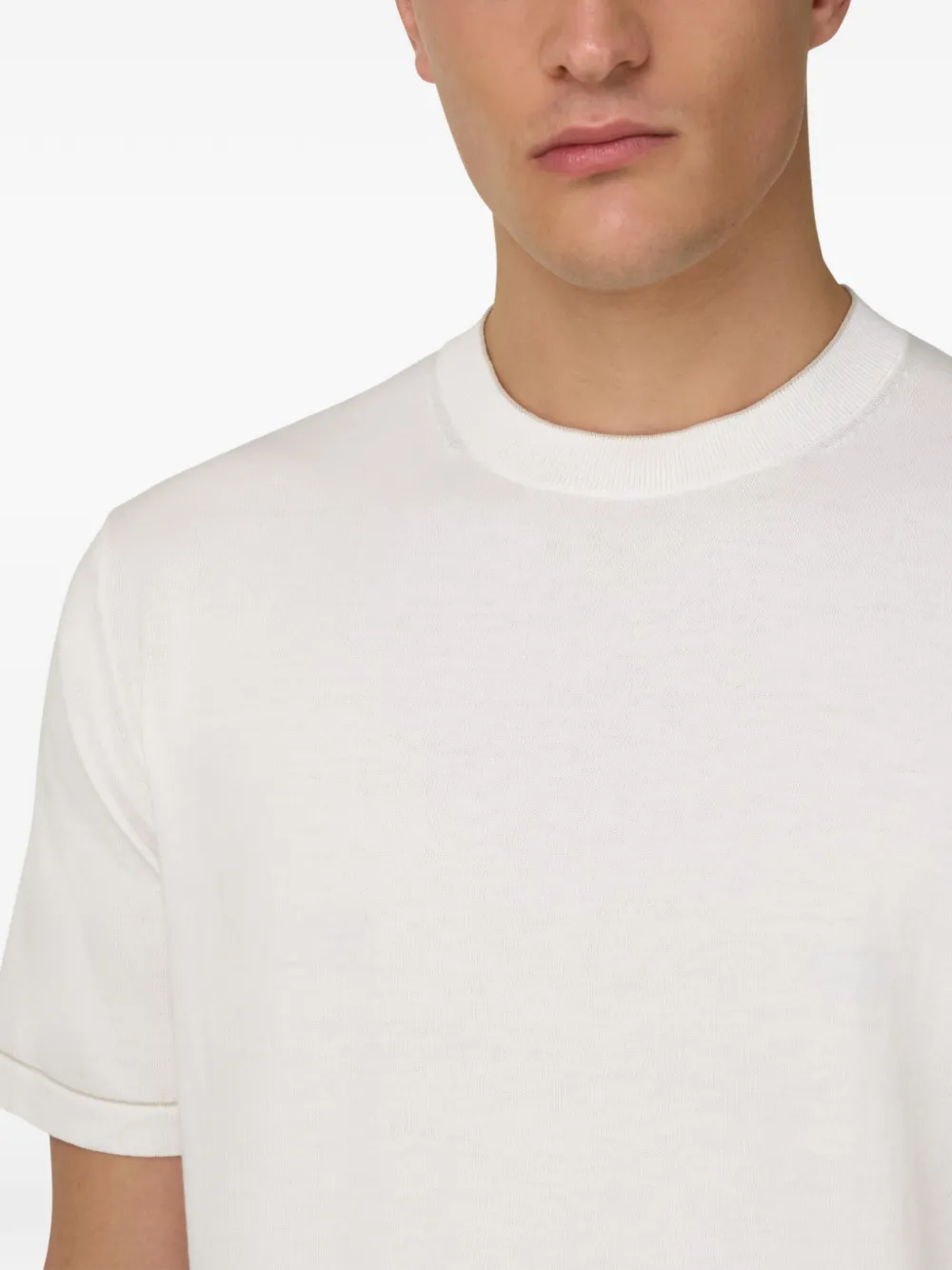 Boggi Milano Gebreid T-shirt Wit