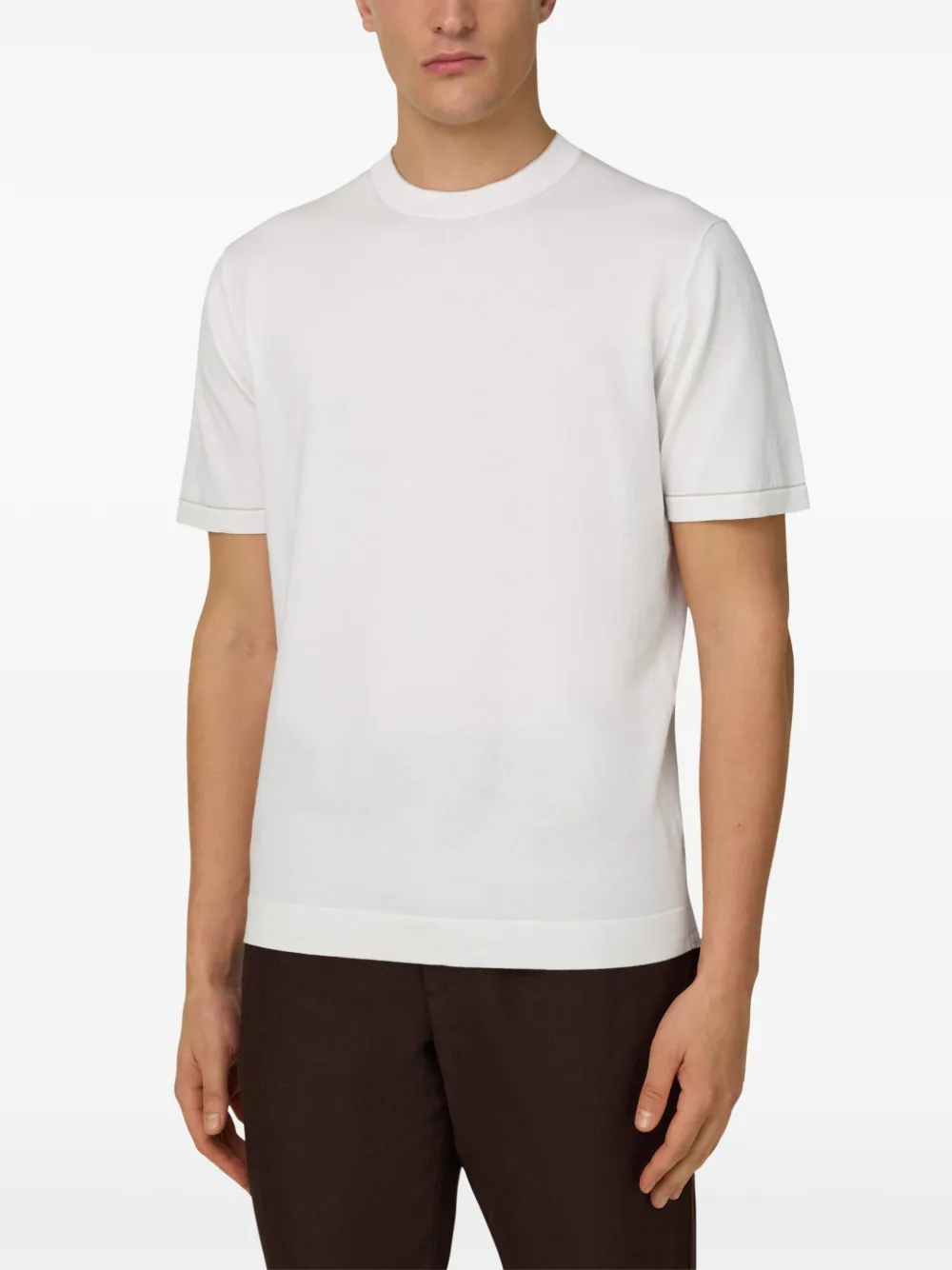 Boggi Milano Gebreid T-shirt Wit