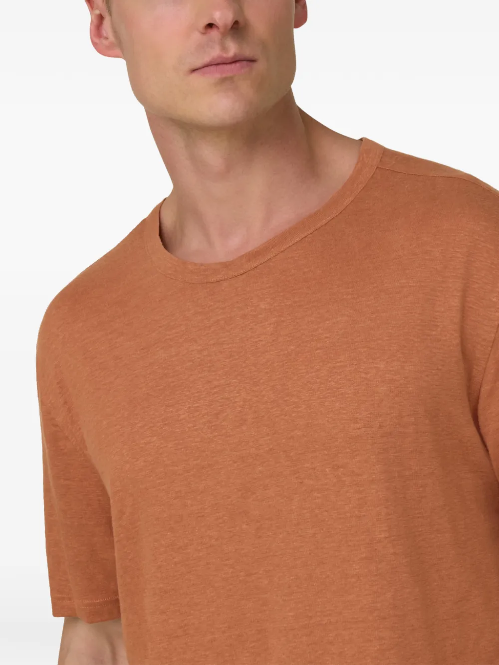Boggi Milano Stretch linnen T-shirt Oranje