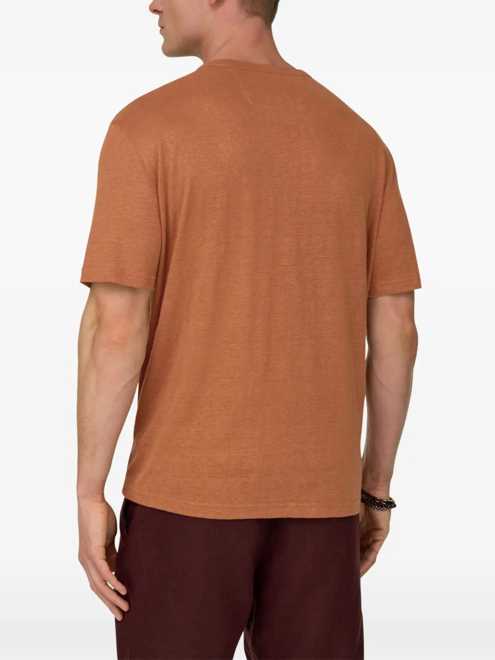 Boggi Milano Stretch linnen T-shirt Oranje