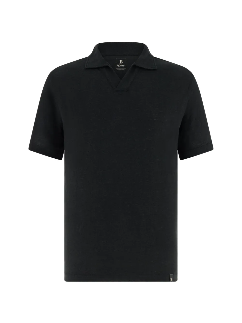 Boggi Milano V-neck collared T-shirt - Schwarz