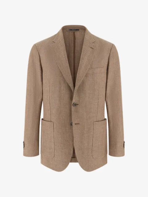 Boggi Milano herringbone patch pocket blazer
