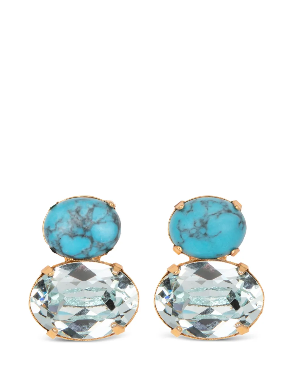 Jennifer Behr Yvette turquoise crystal-embellished earrings