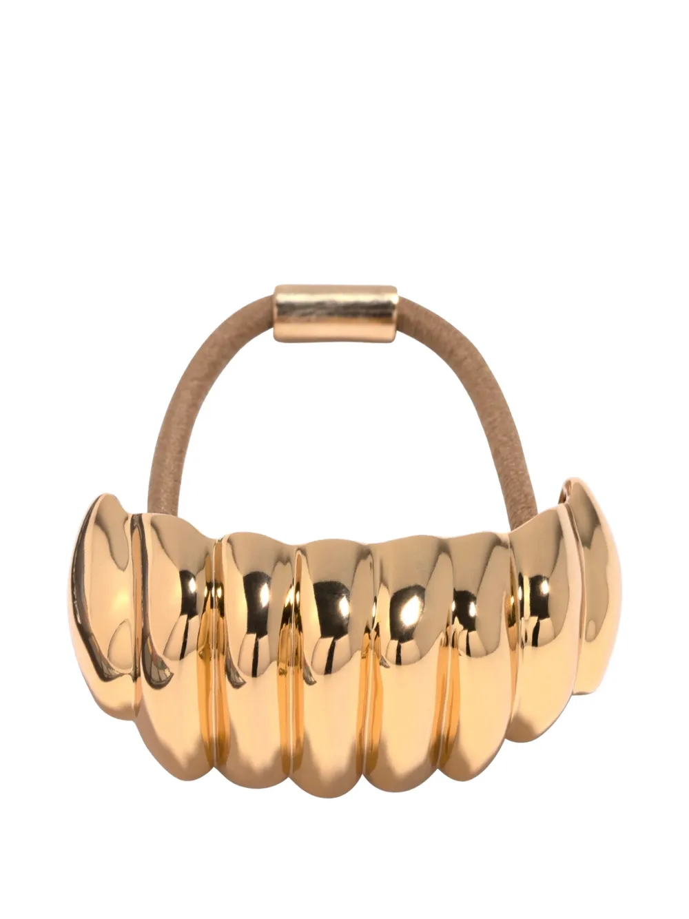 Jennifer Behr Cornetto Ponywrap ribbed hair tie - Oro