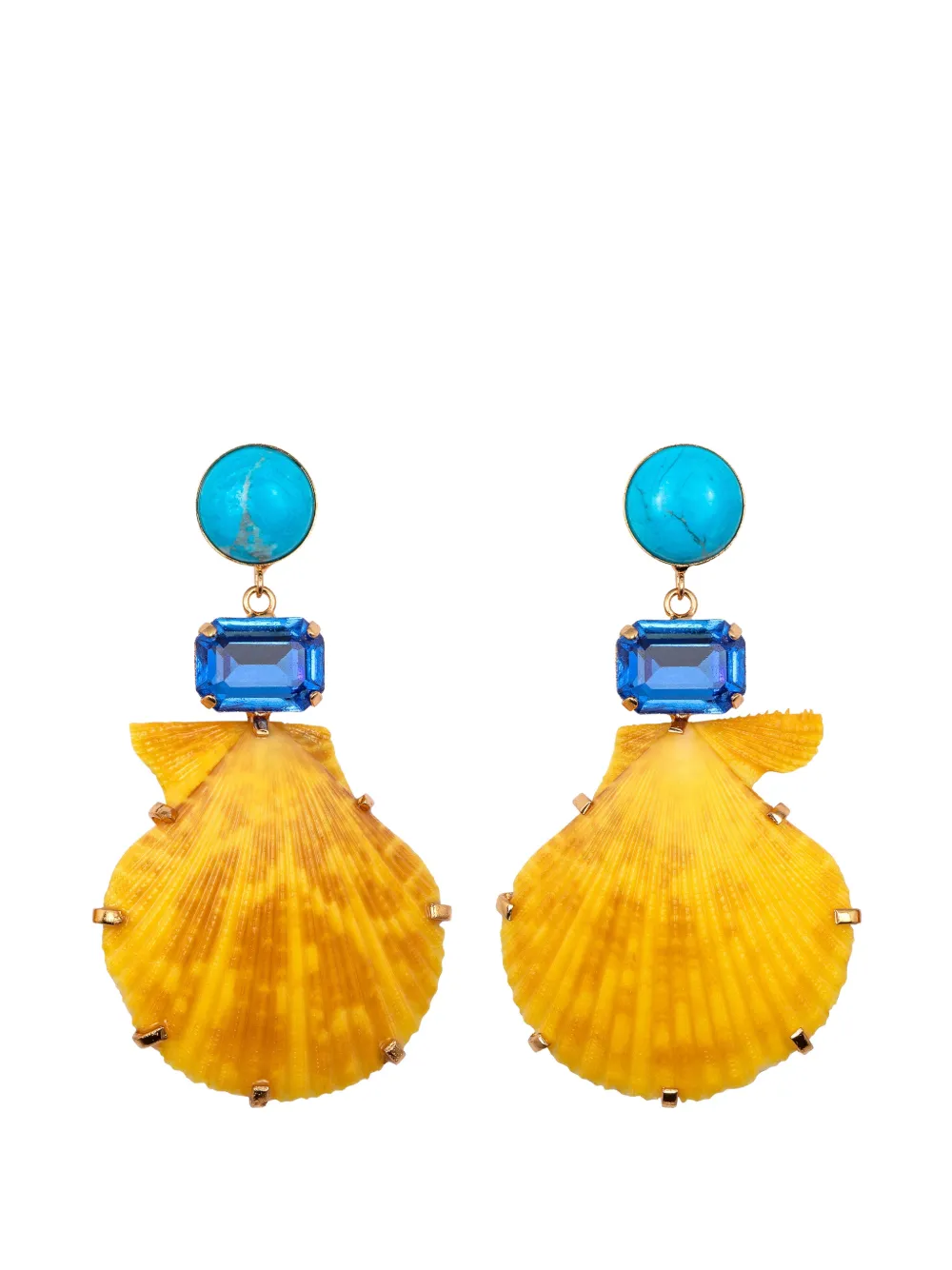 Jennifer Behr Safira shell-pendant earrings - Oro