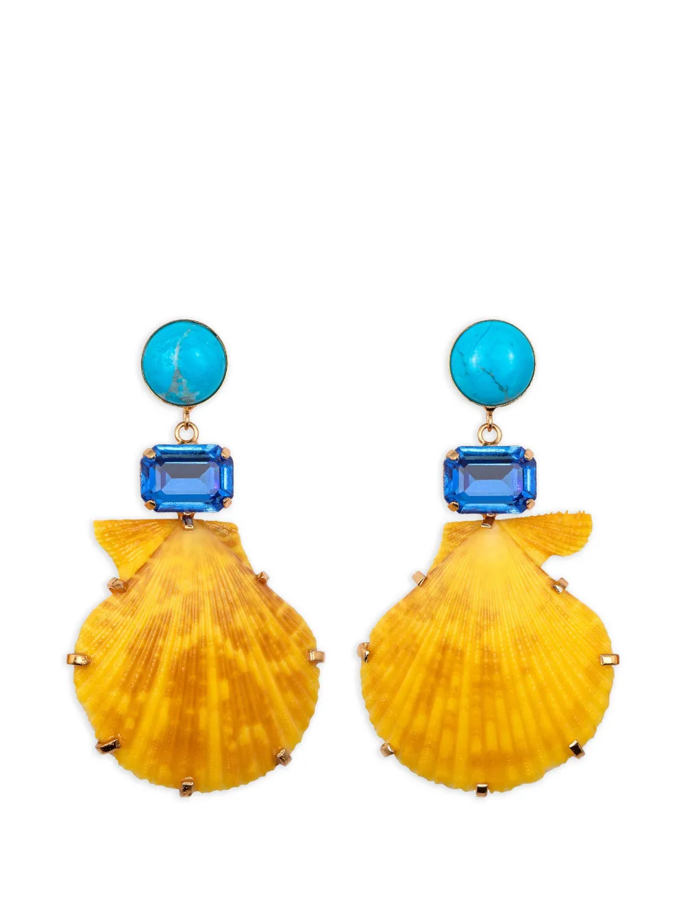 Jennifer Behr Safira shell-pendant earrings - Oro