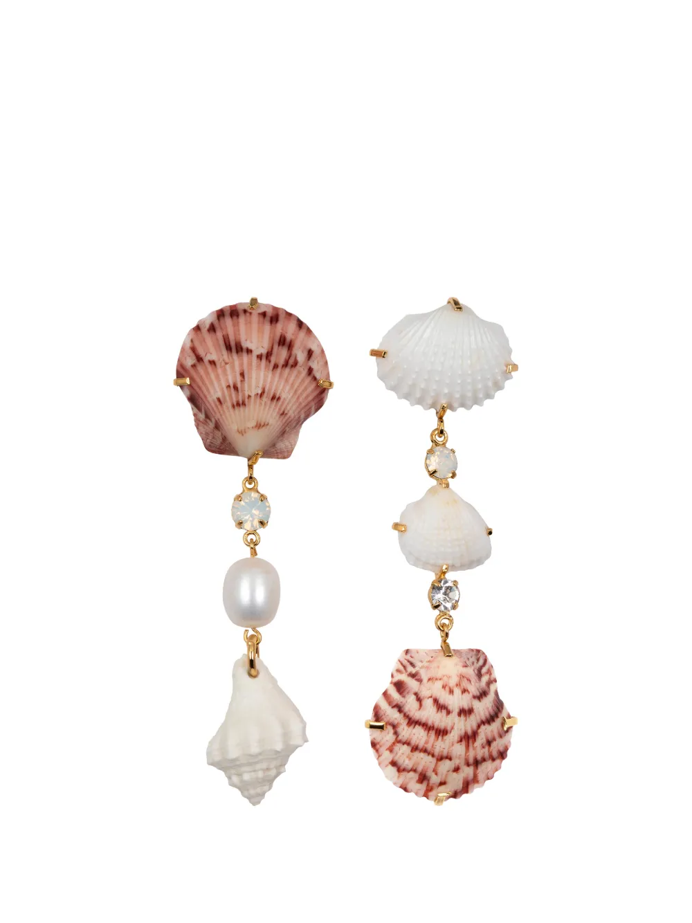Jennifer Behr Derya shell-embellished drop earrings - Oro