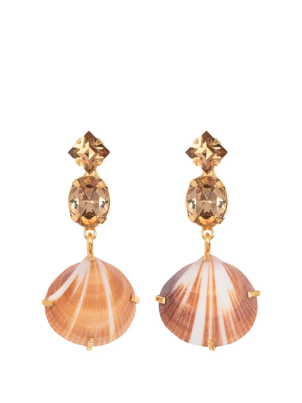 Jennifer Behr Uriel crystal-embellished shell earrings - Oro