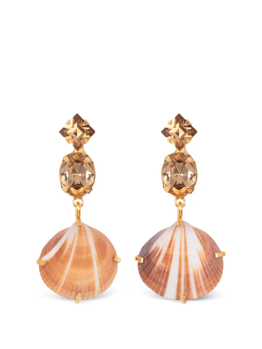 Jennifer Behr Uriel crystal-embellished shell earrings - Oro