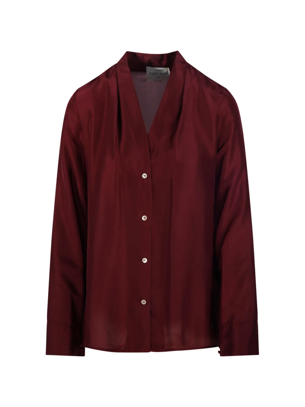 Forte Forte habotai V-neck buttoned shirt - Rosso