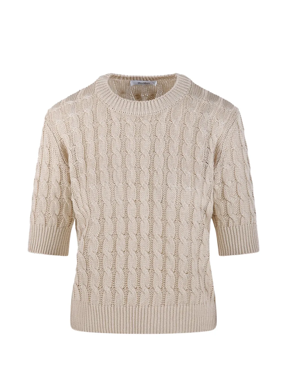 Max Mara cable knit short-sleeve sweater - Toni neutri